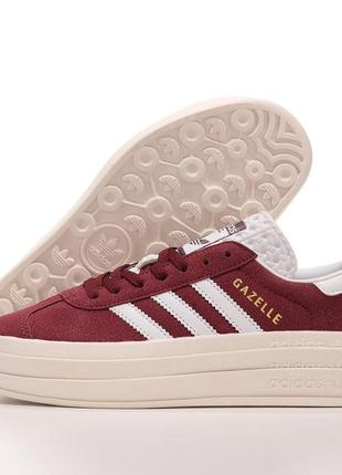 Женские кроссовки adidas gazelle bold адидас газели на платформе4 фото