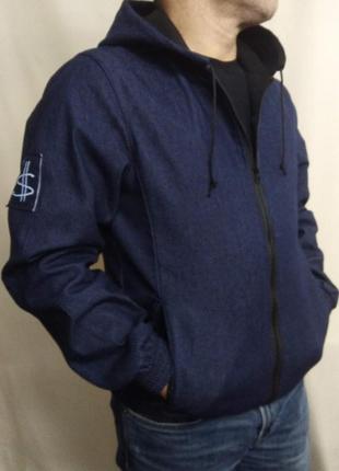 Джинсова куртка з капюшоном великого розміру2 фото