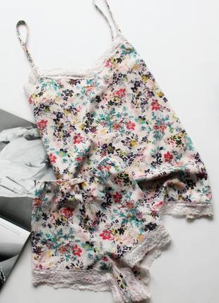 Классная пижамка в цветочный принт майка шорты 8 с2 фото