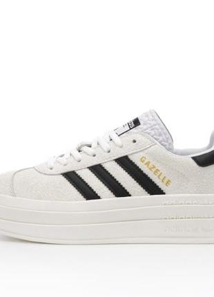 Женские замшевые кроссовки adidas gazelle bold адидас газели на платформе2 фото