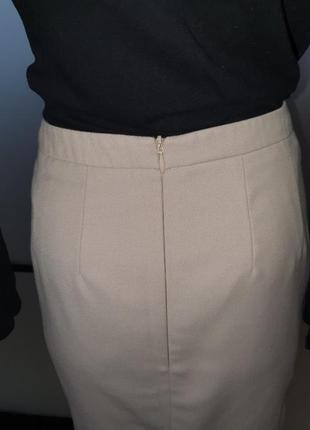 Базовая качественная беж прямая юбка/юбка карандаш. костюмная классическая юбка s-m7 фото
