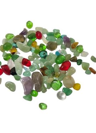 Камни декоративные 30 г цвет зелено-разноцветные для эпоксидной смолы1 фото