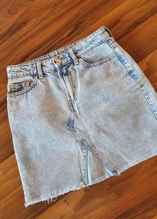 Короткая/джинсовая мини коттоновая юбка/юбка. базовая юбка джинс denim co5 фото