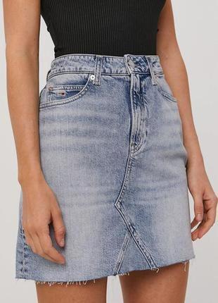 Короткая/джинсовая мини коттоновая юбка/юбка. базовая юбка джинс denim co9 фото