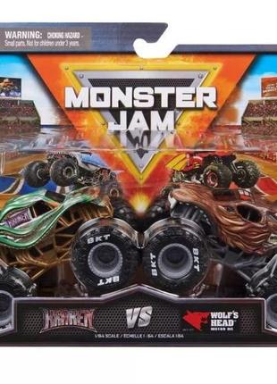 Monster jam official 1:64 kraken vs wolfs head набор машинок c...