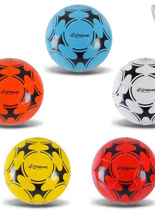 М'яч футбольний №5, pvc, 200 грам, mix 5 кольори, сітка+голка /100/ fb2431  ish