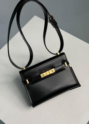 Saint laurent manhattan mini leather shoulder bag black