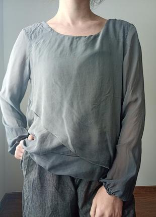 Неймовірна шовкова блуза, 38 розмір1 фото