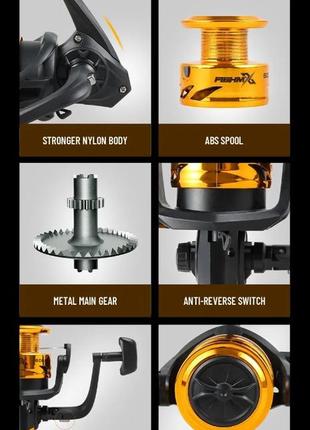 Рибальська котушка з металевим механізмом спінінгова котушка 5:2:1 nf heijin 20004 фото