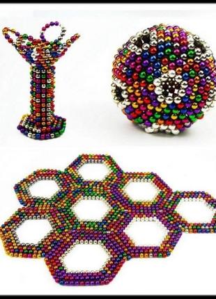 Неокуб neocube 216 кульок 5 мм у металевому боксі (різнобарвний)2 фото