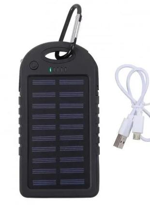 Зовнішній акумулятор із сонячною панеллю power bank solar char...