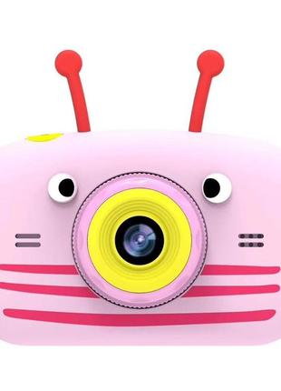 Дитячий цифровий фотоапарат smart kids toy g9 бджілка рожева 2...2 фото