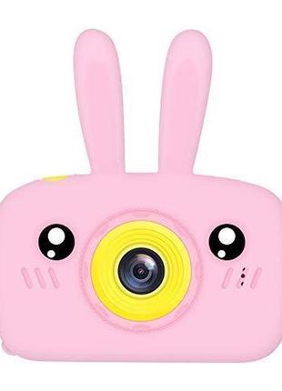Дитячий цифровий фотоапарат smart kids toy g9 рожевий зайчик 2...