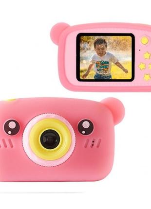 Дитячий цифровий фотоапарат smart kids toy g9 рожевий ведмедик...2 фото