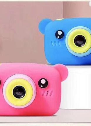 Дитячий цифровий фотоапарат smart kids toy g9 рожевий ведмедик...4 фото
