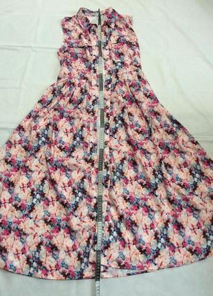 Сукня-халат р.46-48 плаття жіноче на гудзиках приталене довге7 фото