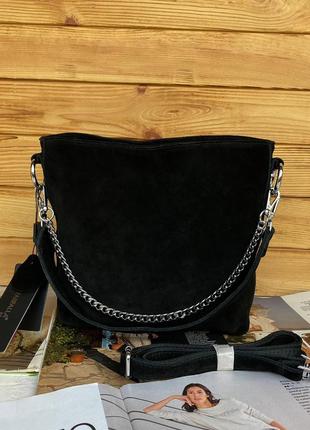 Женская замшевая сумка на через плечо farfalla rosso жіноча замшева