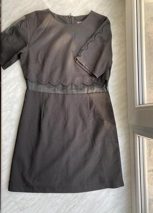 Чёрное короткое классное платье missguided на бирке размер 10 {с-м}
