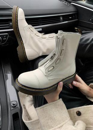 Dr martens ivory white, жіночі ботинки білі доктор мартінс