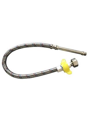 Шланг для води в нерж обплетенні solomon 1/2" м10 80 см голка ...