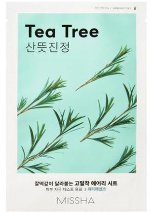 Маска для обличчя missha airy fit tea tree sheet mask з екстра...