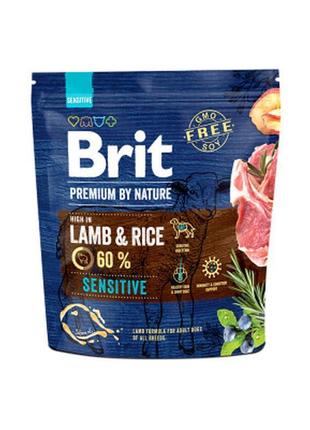 Сухий корм для собак brit premium dog sensitive lamb 1 кг (859...