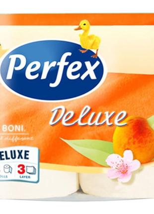 Туалетний папір perfex deluxe персик 3 шари 4 рулони (86001017...