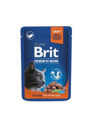 Вологий корм для кішок brit premium cat для стерилізованих 85 ...