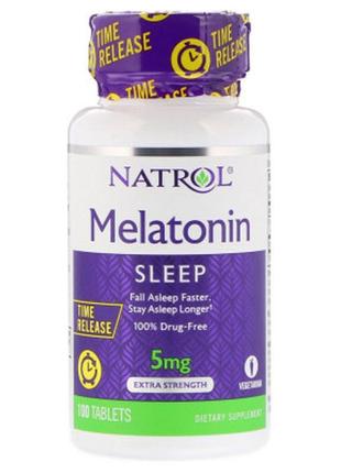 Амінокислота natrol мелатонін підвищеної сили дії 5 мг, melato...