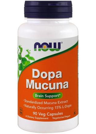 Трави now foods мукуна пекуча, dopa mucuna, 90 капсул (now-03092)