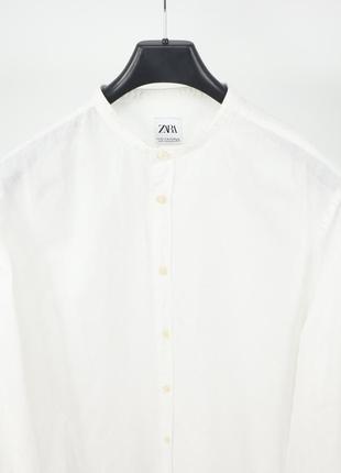 Чоловіча сорочка zara man linen2 фото