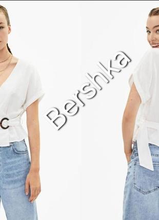 Блуза bershka (візкоза, льон)1 фото