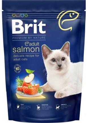 Сухий корм для кішок brit premium by nature cat adult salmon 3...