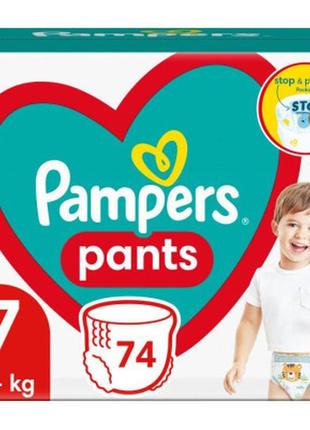 Підгузок pampers трусики pants giant розмір 7 (17+ кг) 74 шт. ...