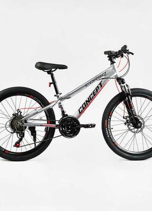 Велосипед спортивний corso 24" дюймів «concept» рама алюмінієва 11’’, обладнання shimano, 21 швидкість, зібран на 75% /1/ cp-24902