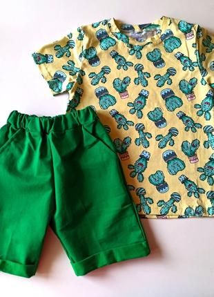 Літні костюми: футболка та шорти для дітей на зріст: 86-134см