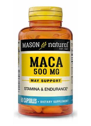 Трави mason natural мака 500 мг, maca, 60 капсул (mav-12545)