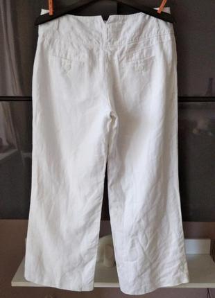 Широкие белые льняные брюки next4 фото