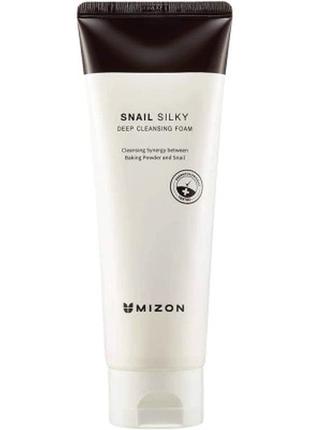 Пінка для вмивання mizon snail silky deep cleansing foam 150 м...