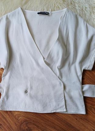 Блуза bershka (візкоза, льон)3 фото