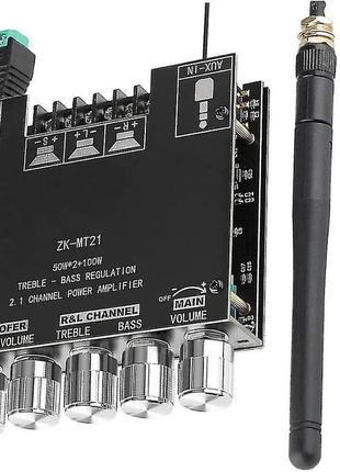 Zk-mt21 цифровий аудіопідсилювач 2x50 вт + 100 вт 2.1-канальний bt5.0 aux