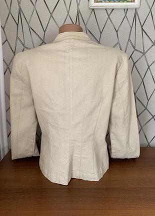 Джинсовый пиджак бежевого цвета коттон размер s4 фото