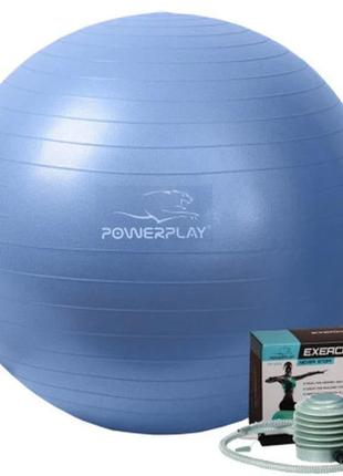 М'яч для фітнесу powerplay 4001 65 см blue + насос (pp_4001_65...