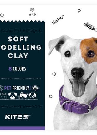 Пластилін kite dogs воскова 8 кольорів, 160 г (k22-082)