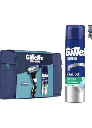 Набір косметики gillette бритва mach3 з 2 змінними картриджами...