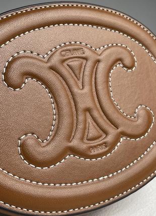 Сумка celine oval bag cuir triomphe in smooth calfskin tan10 фото