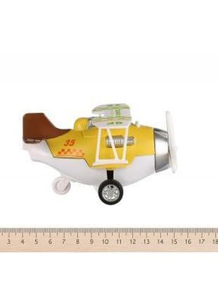 Спецтехніка same toy літак металевий інерційний aircraft жовти...3 фото