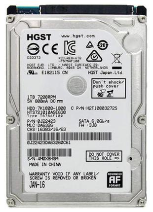 Жорсткий диск для ноутбука 2.5" 1 tb wdc hitachi hgst (hts7210...