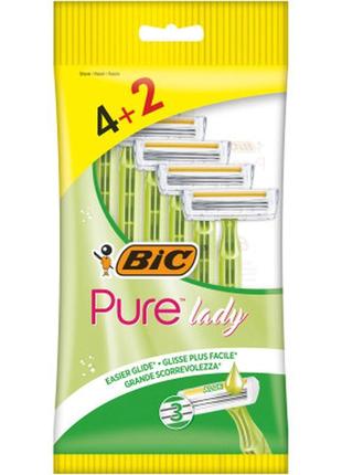 Бритва bic pure 3 lady 4+2 шт. (3086126727370)