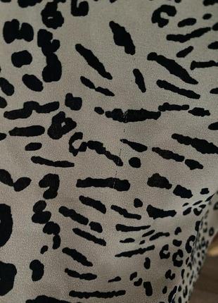 Шифонова блуза бежева у леопардовий принт9 фото